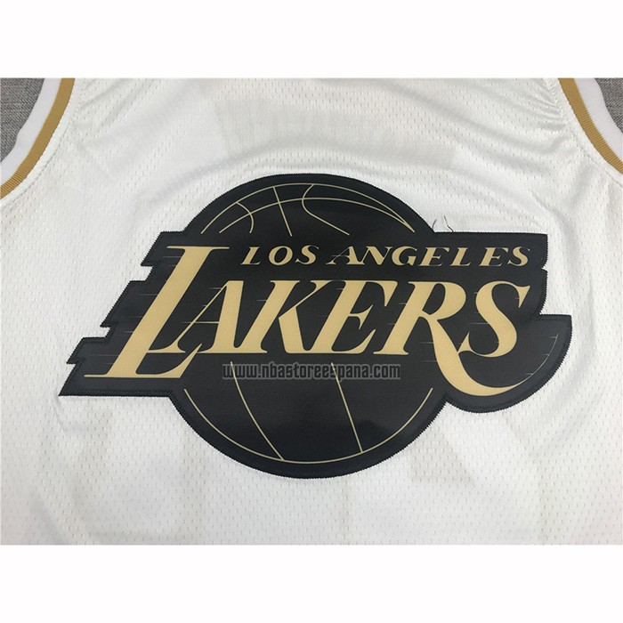 Camiseta Golden Edition Los Angeles Lakers Lebron James NO 23 Blanco